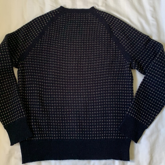 J Crew navy/grey slim cut lambswool raglan sleeve crewneck unisex EUC - Picture 5 of 6